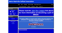 Desktop Screenshot of mnsasoftball.com